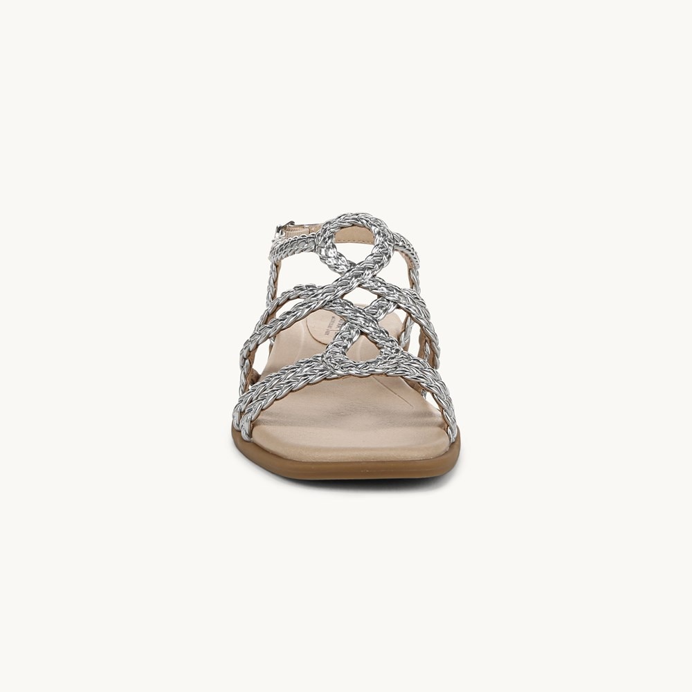 LifeStride Reagan Strappy Sandal - Silver Faux Leather