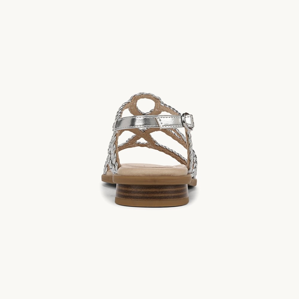 LifeStride Reagan Strappy Sandal - Silver Faux Leather