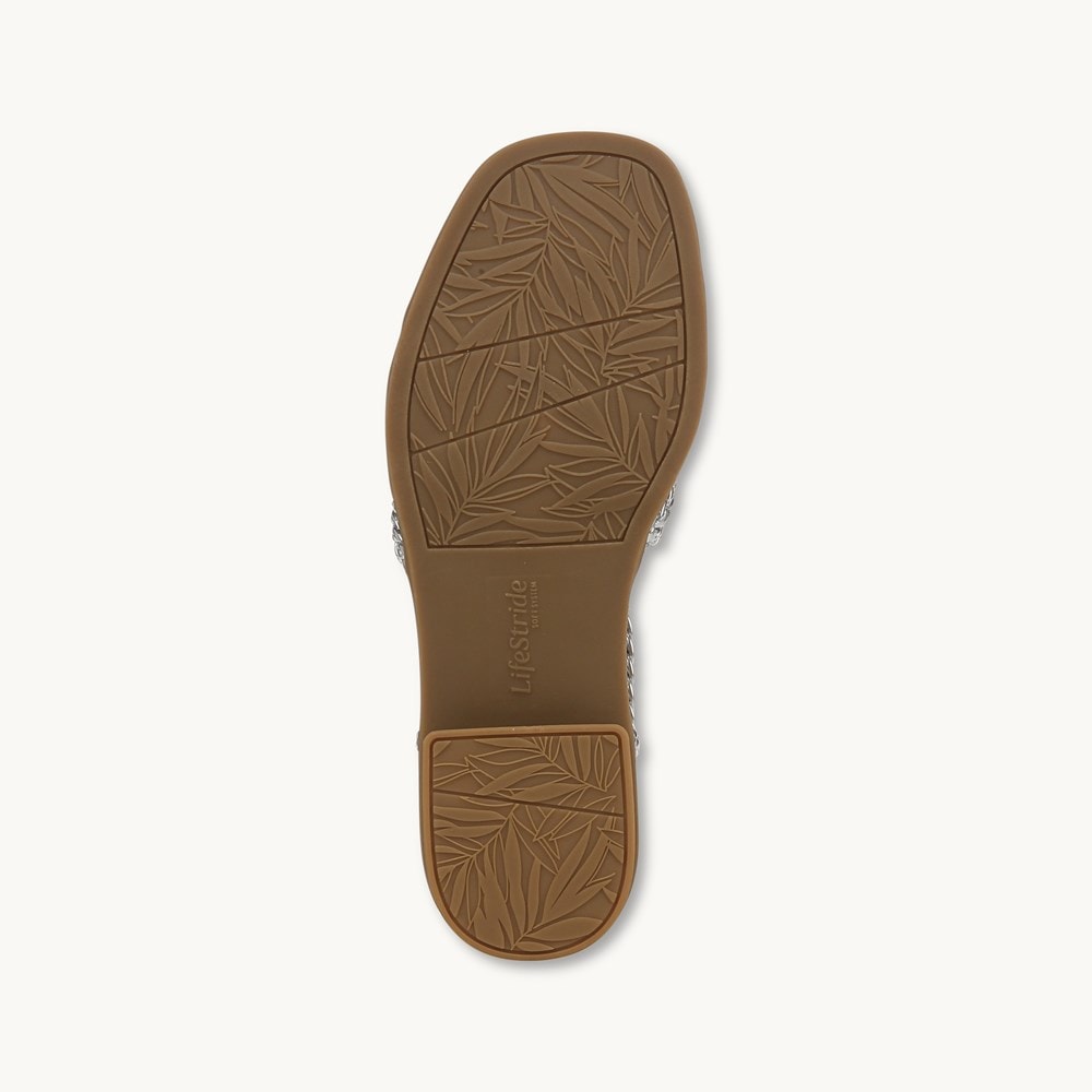 LifeStride Reagan Strappy Sandal - Silver Faux Leather