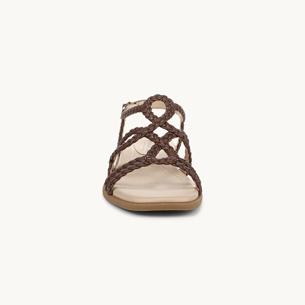 LifeStride Reagan Strappy Sandal - Cocoa Brown Faux Leather