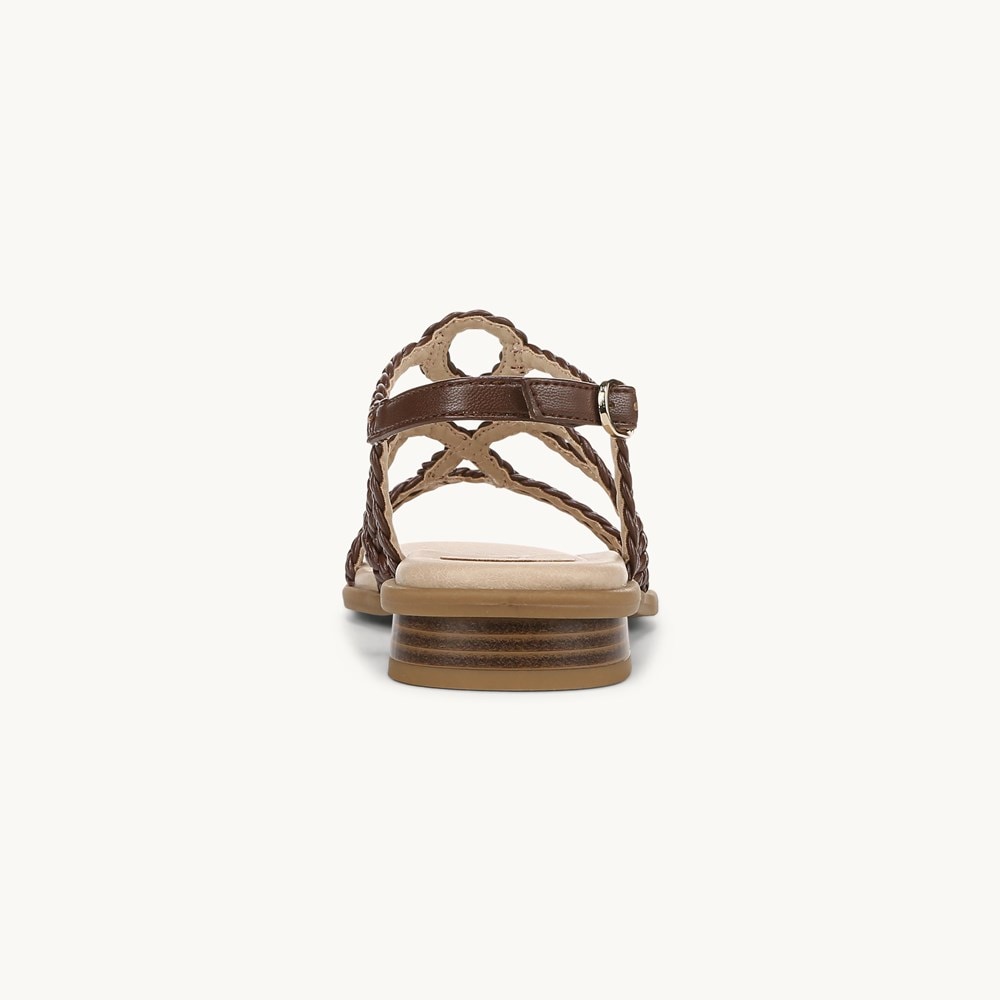 LifeStride Reagan Strappy Sandal - Cocoa Brown Faux Leather