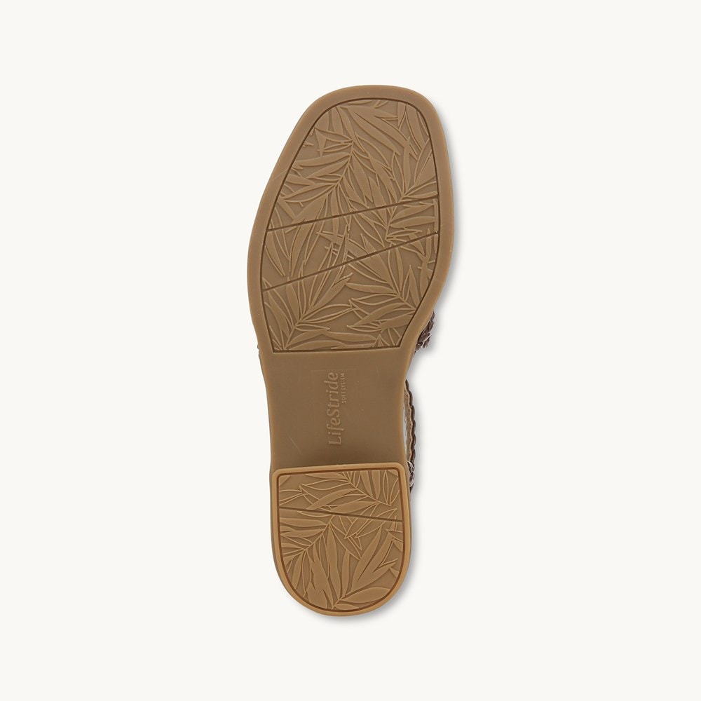 LifeStride Reagan Strappy Sandal - Cocoa Brown Faux Leather
