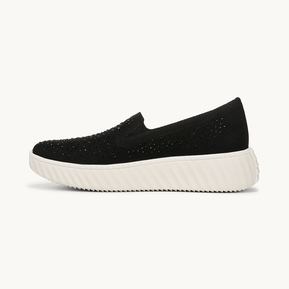 LifeStride Wednesday Bright Slip On - Black Knit Fabric