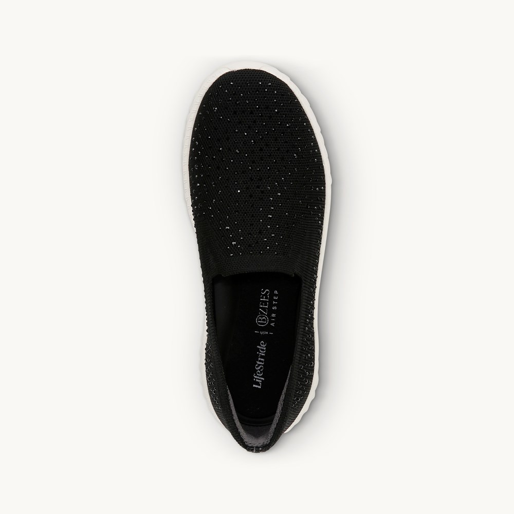 LifeStride Wednesday Bright Slip On - Black Knit Fabric