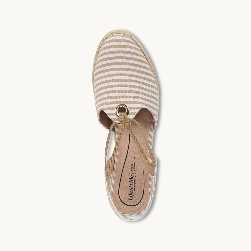 LifeStride Kennedy Espadrille Wedge - Tan Fabric