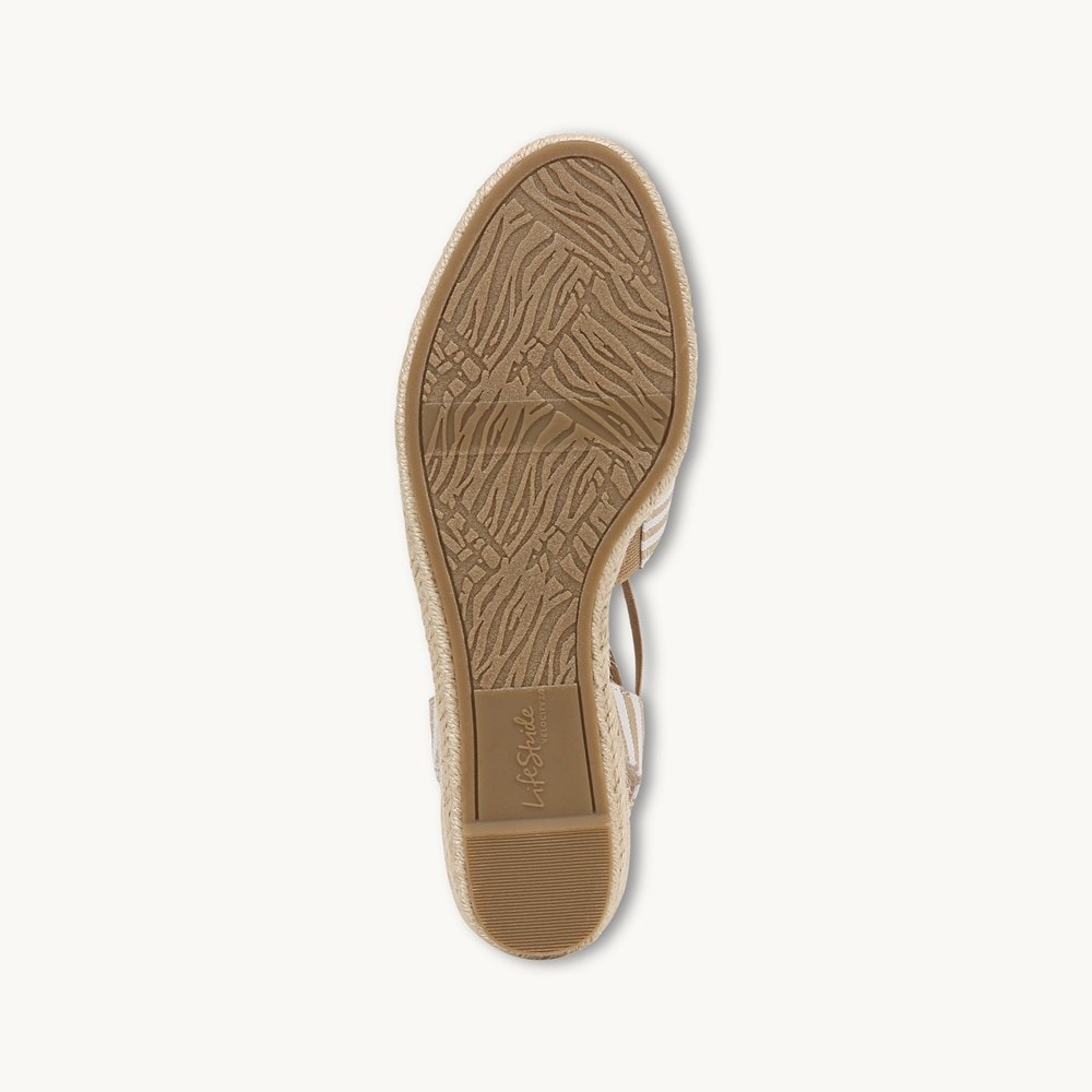 LifeStride Kennedy Espadrille Wedge - Tan Fabric