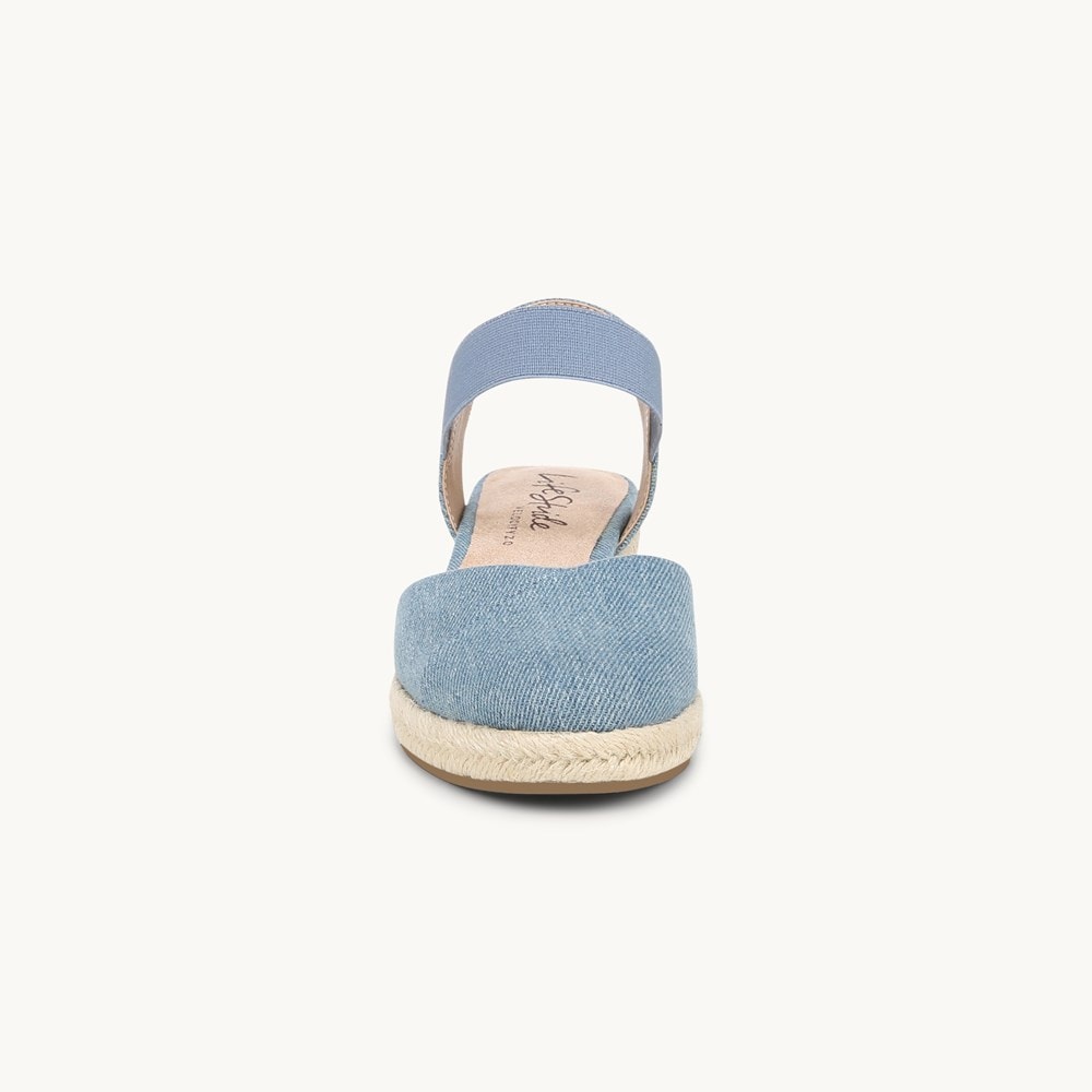 LifeStride Kimmie Espadrille Wedge - Navy Blue Fabric