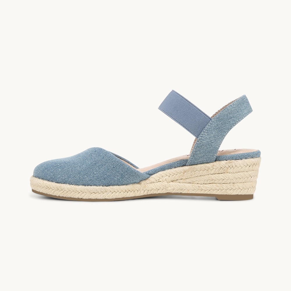 LifeStride Kimmie Espadrille Wedge - Navy Blue Fabric