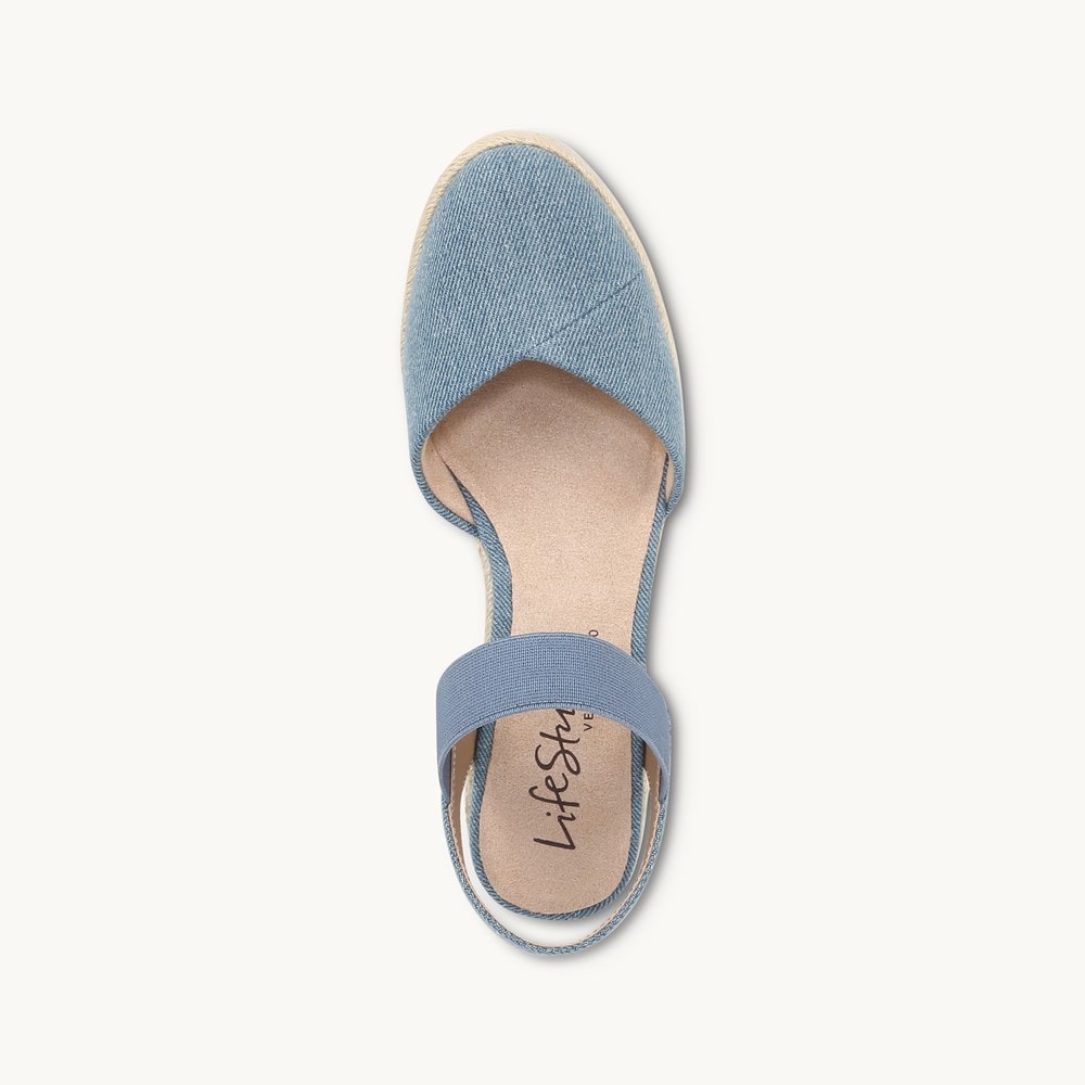 LifeStride Kimmie Espadrille Wedge - Navy Blue Fabric