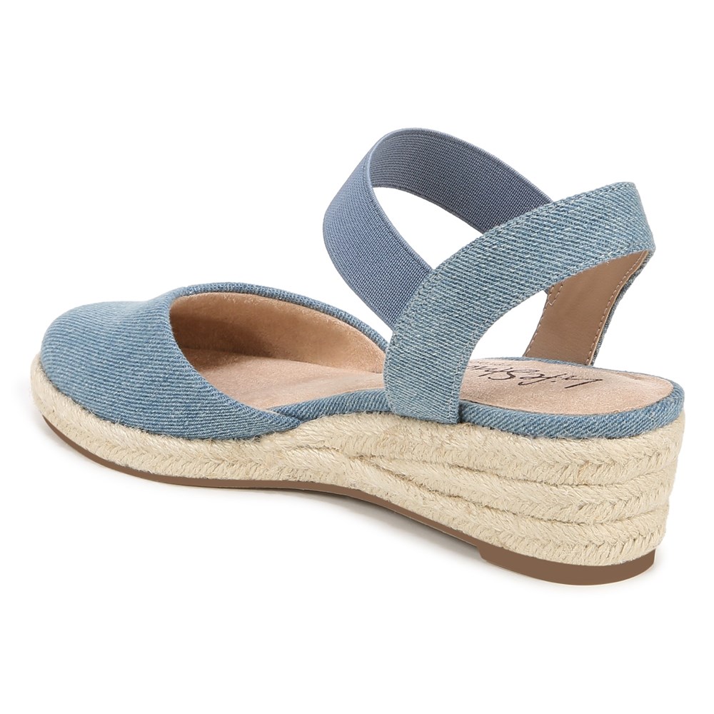 LifeStride Kimmie Espadrille Wedge - Navy Blue Fabric