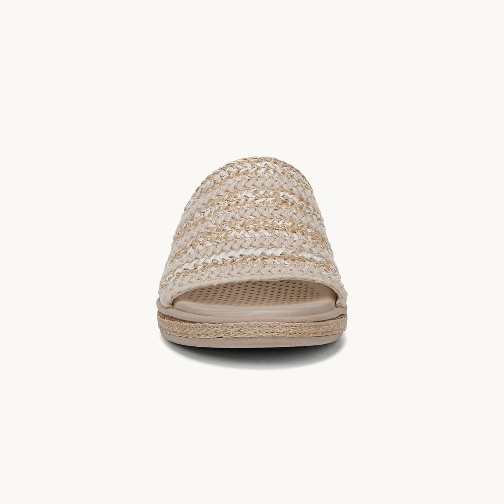 LifeStride Breezy Wedge Sandal - White Raffia Fabric
