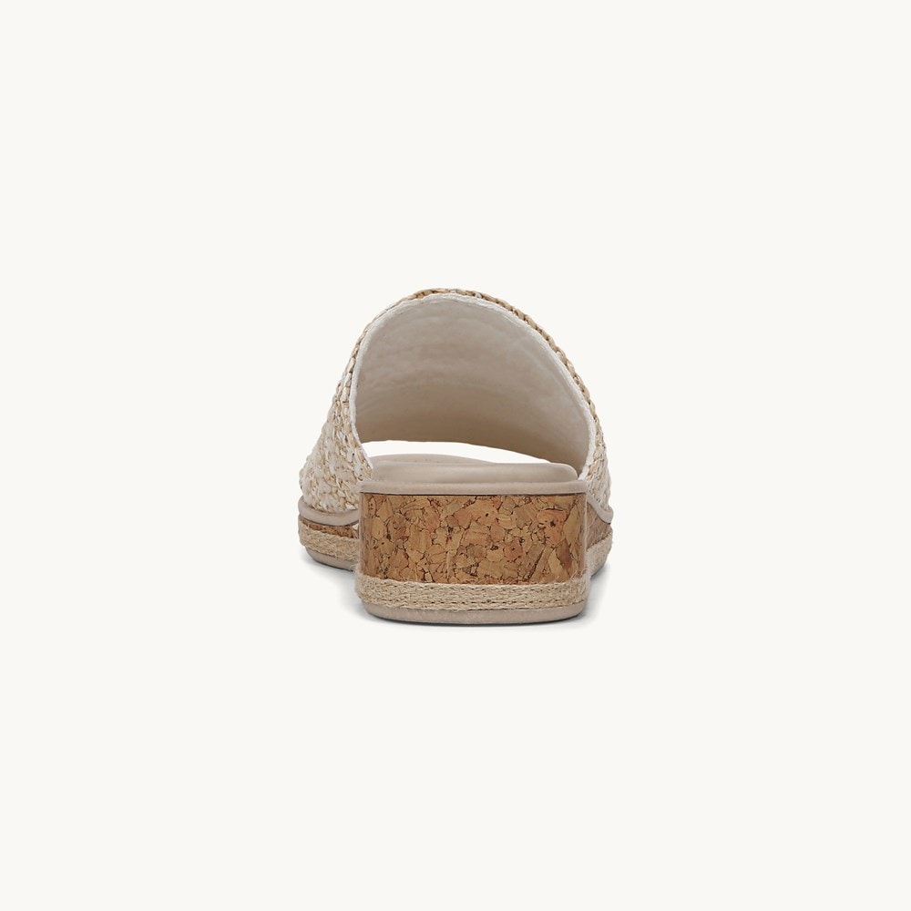 LifeStride Breezy Wedge Sandal - White Raffia Fabric