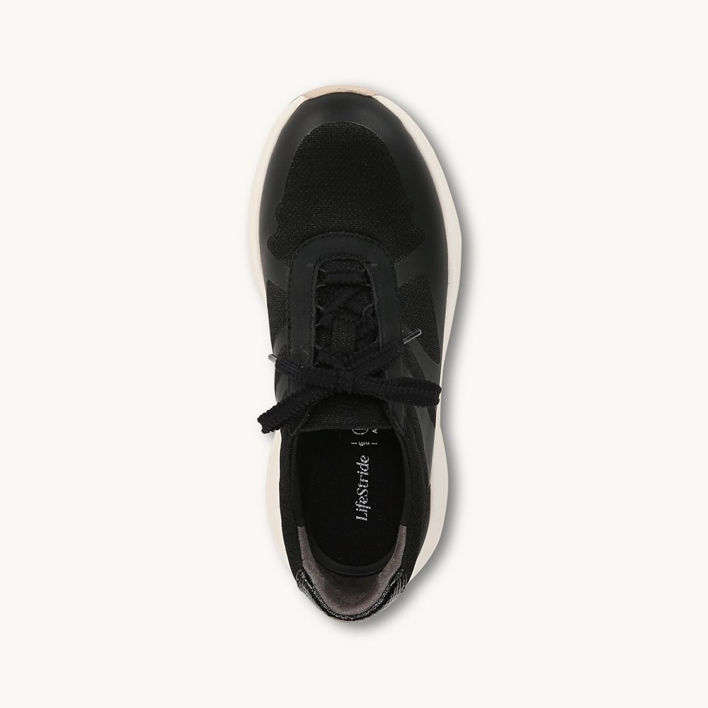 LifeStride Impulse Sneaker - Black Stretch Fabric