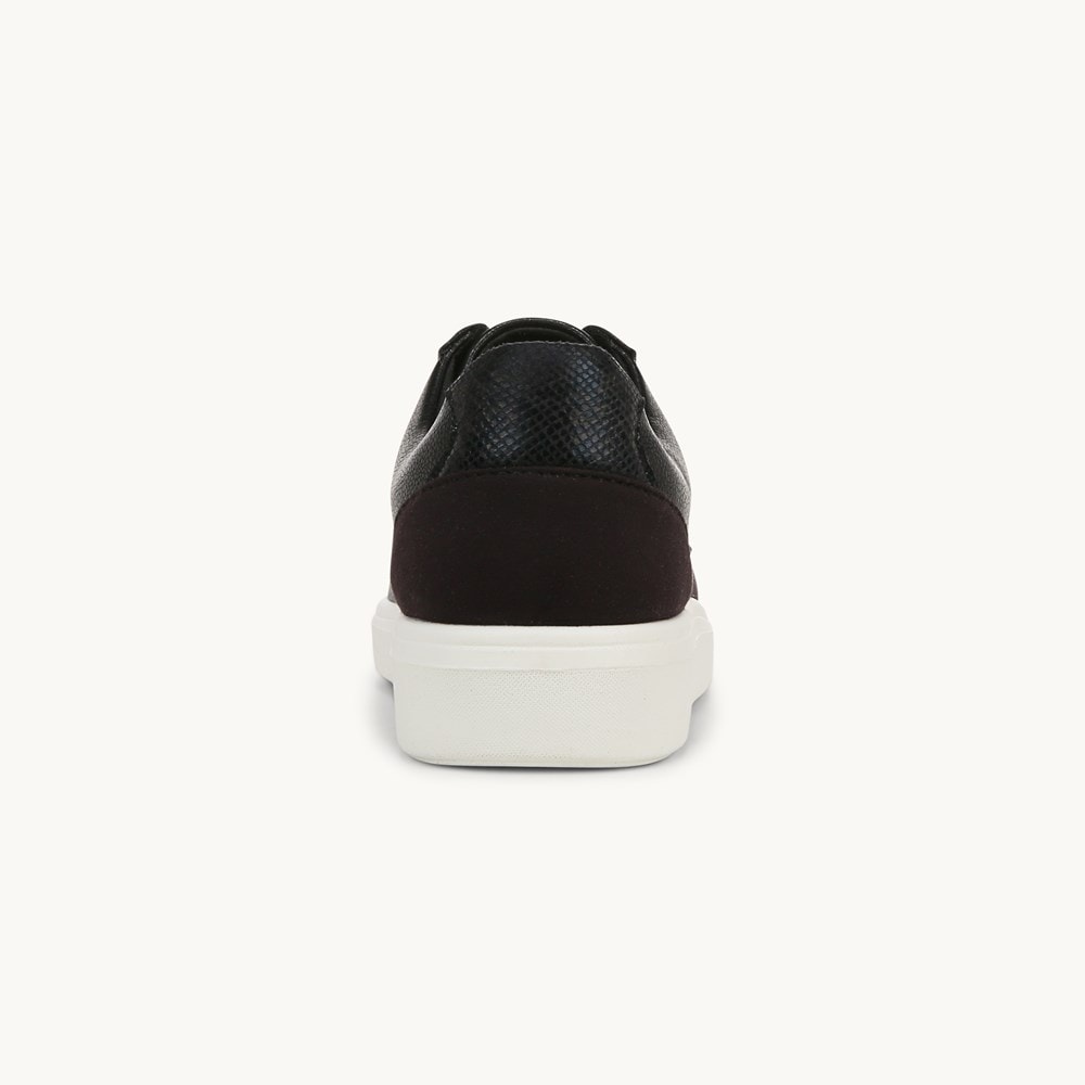 LifeStride Happy Friday Lace Up Sneaker - Black Faux Leather