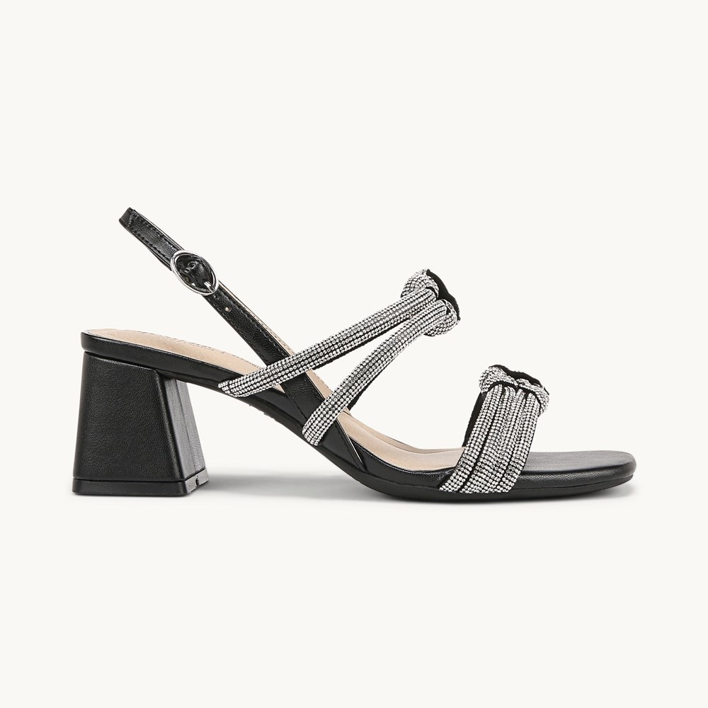 LifeStride Celeste Slingback Sandal - Black Faux Leather