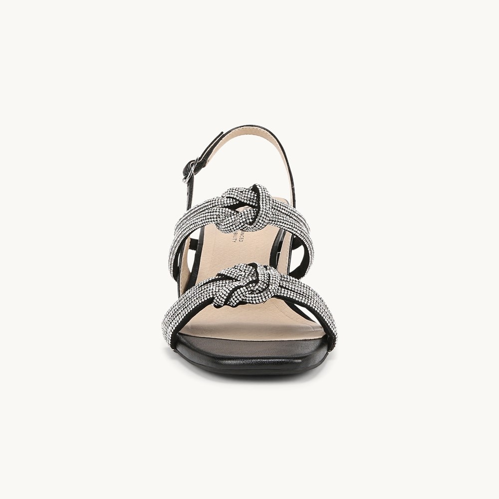LifeStride Celeste Slingback Sandal - Black Faux Leather