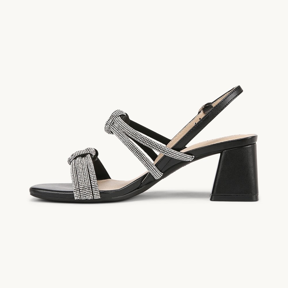 LifeStride Celeste Slingback Sandal - Black Faux Leather