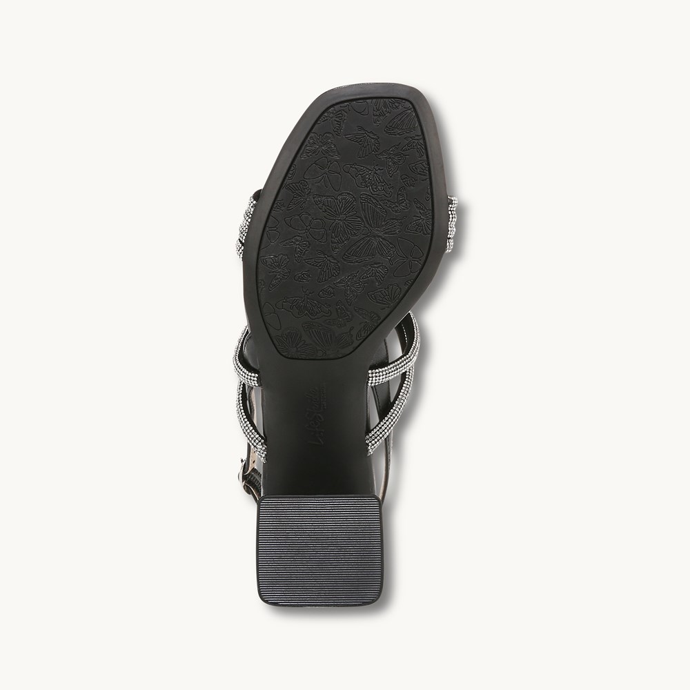 LifeStride Celeste Slingback Sandal - Black Faux Leather