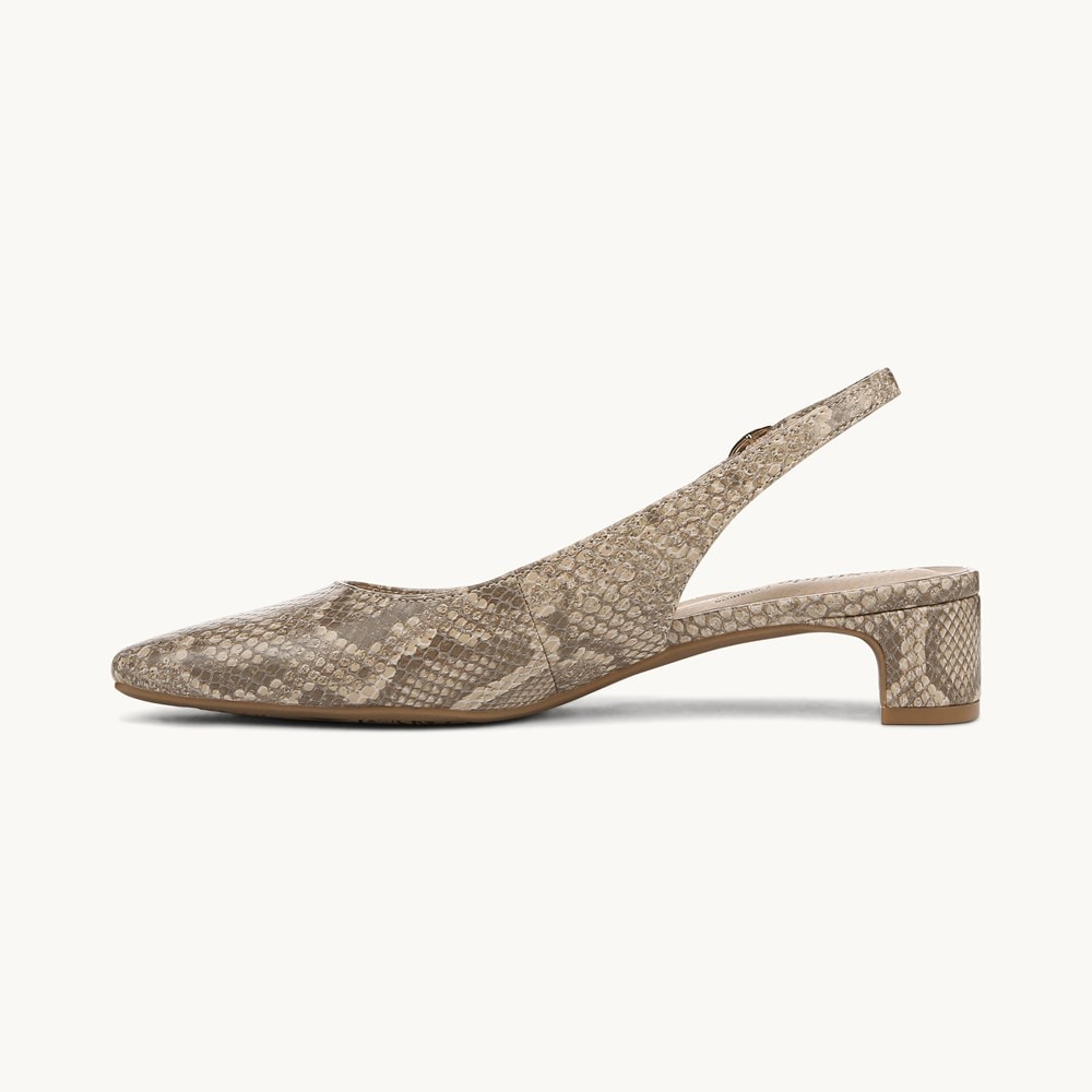 LifeStride Lorena Slingback - Taupe Faux Leather