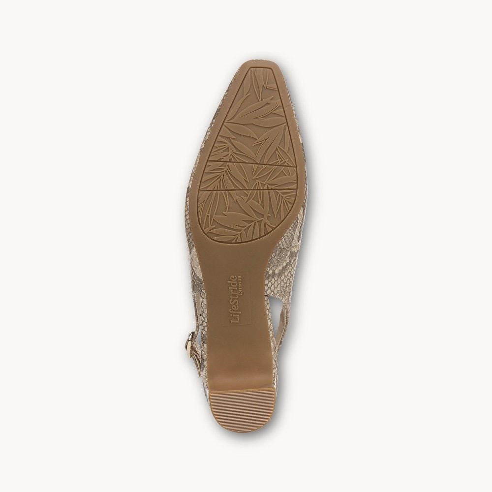 LifeStride Lorena Slingback - Taupe Faux Leather