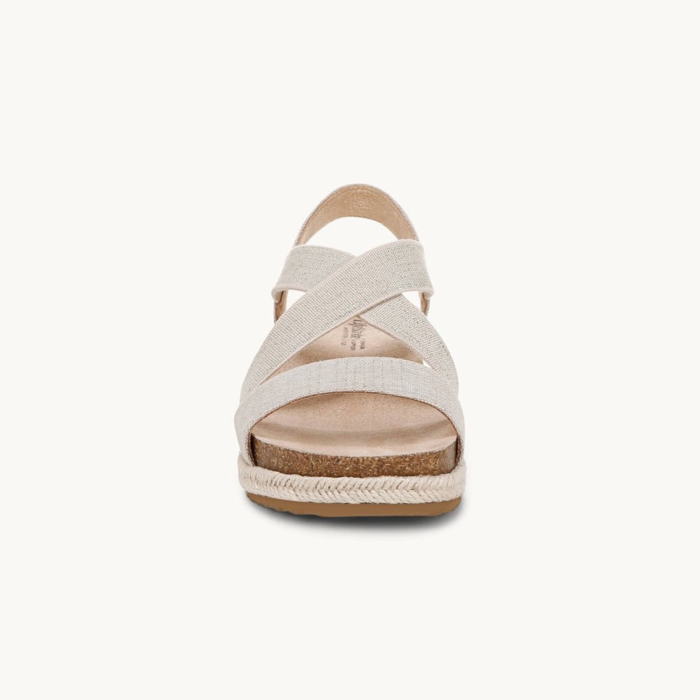 LifeStride Breeze Strappy Wedge Sandal - Almond Milk Fabric