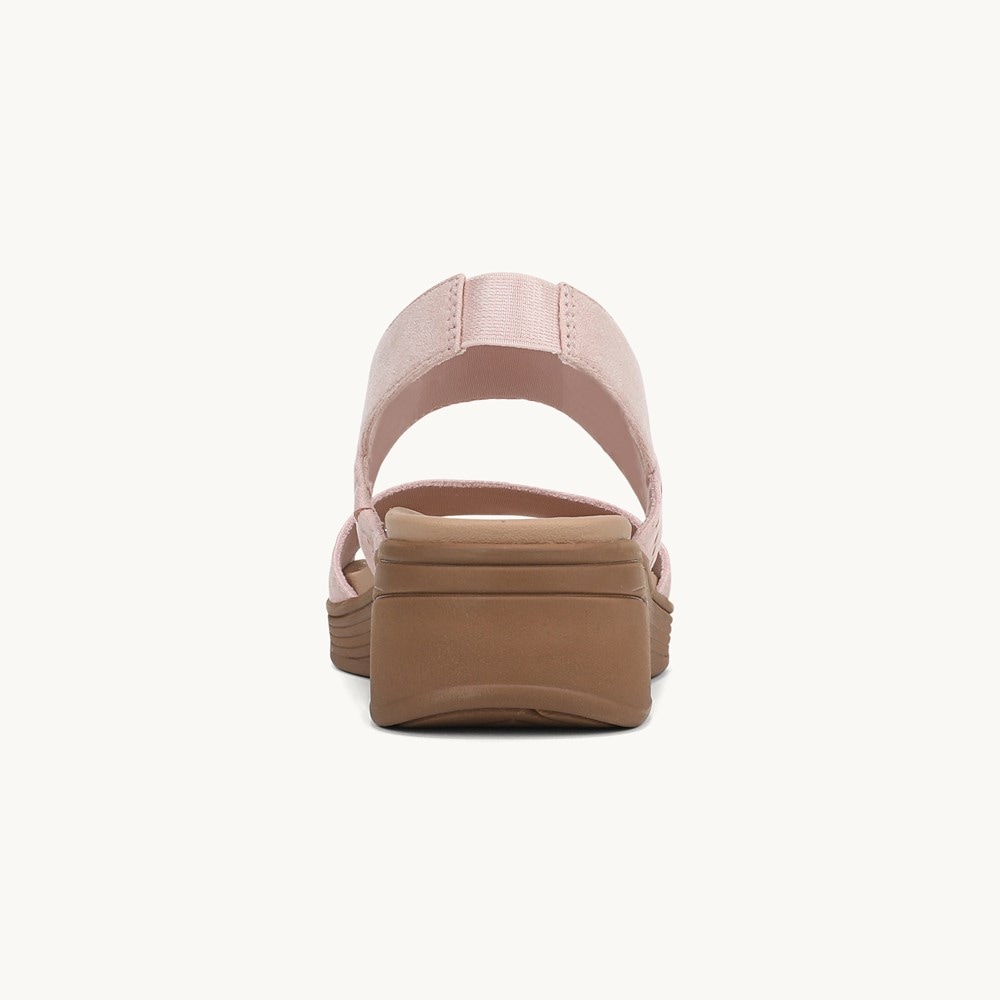 LifeStride Festive Slingback Wedge Sandal - Peach Whip Stretch Fabric