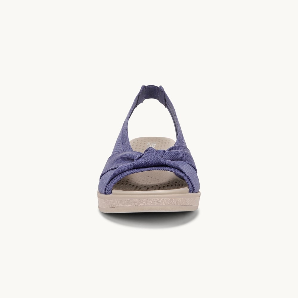LifeStride Bell Slingback Wedge Sandal - Skipper Blue Knit Fabric