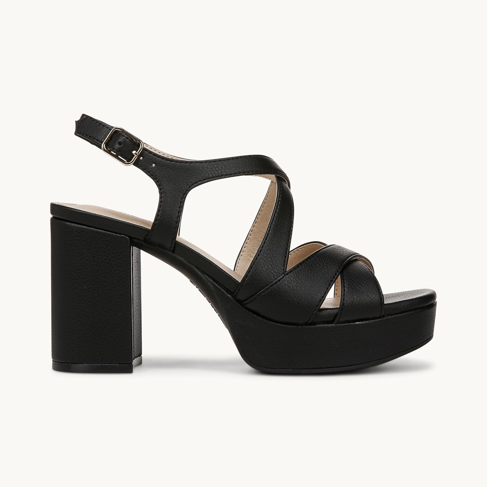 LifeStride Adrianna Dress Sandal - Black Faux Leather