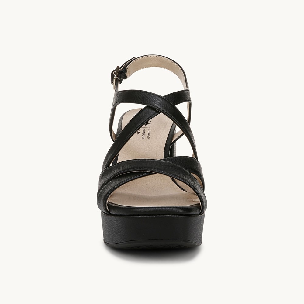 LifeStride Adrianna Dress Sandal - Black Faux Leather