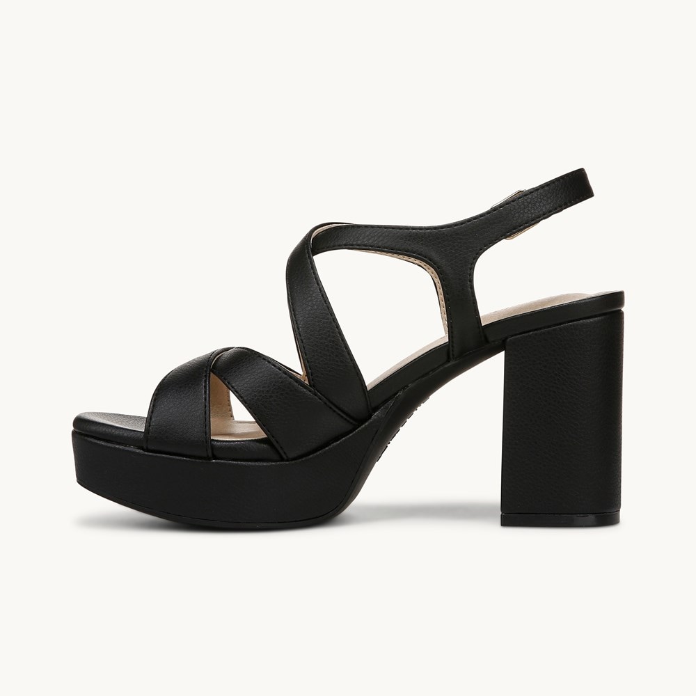 LifeStride Adrianna Dress Sandal - Black Faux Leather