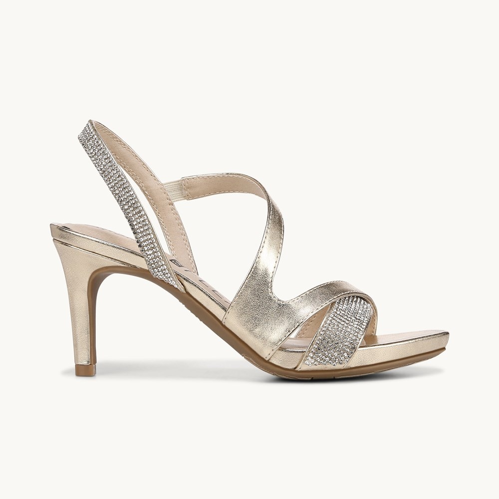 LifeStride Mia Glitz Dress Sandal - Gold Faux Leather