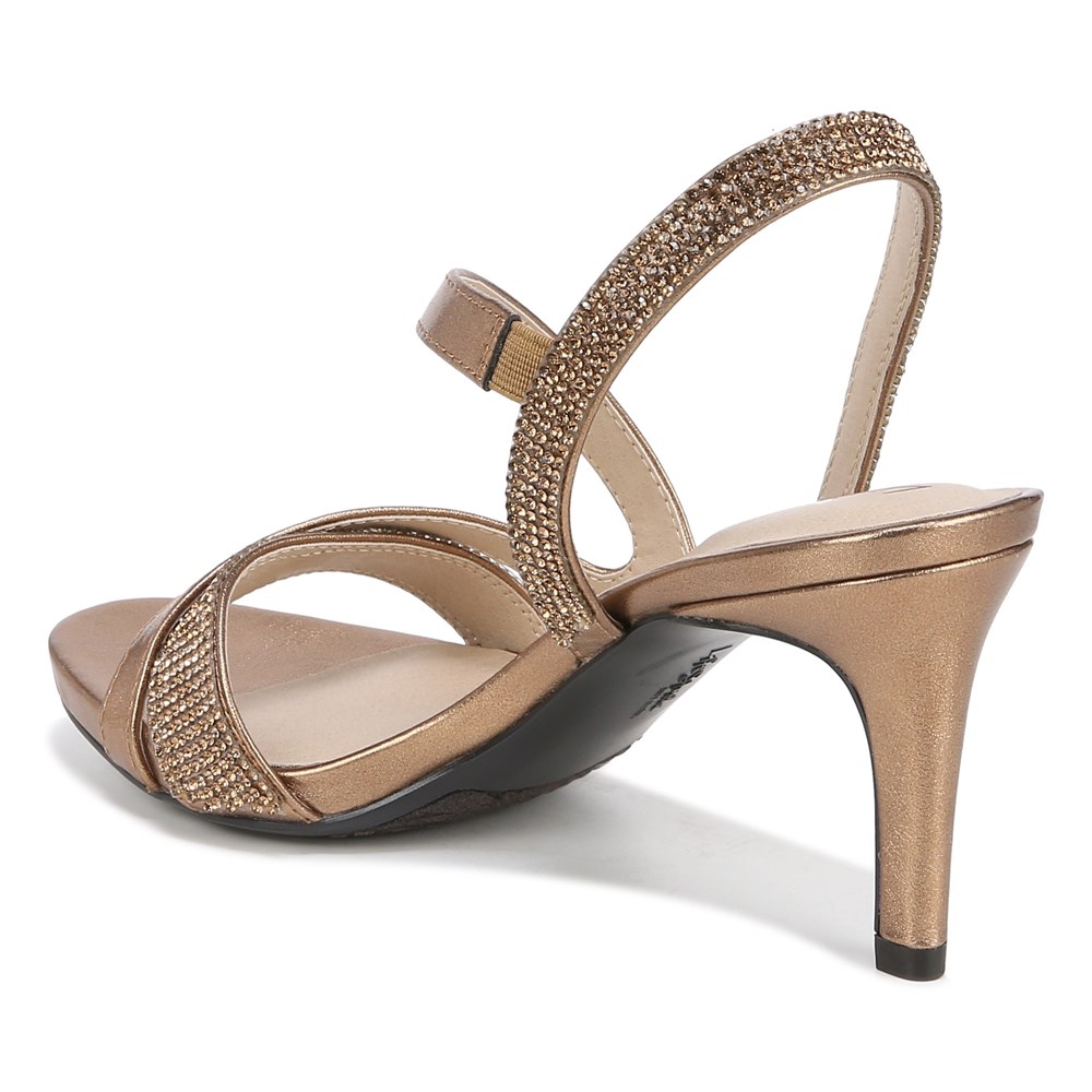LifeStride Mia Glitz Dress Sandal - Bronze Faux Leather