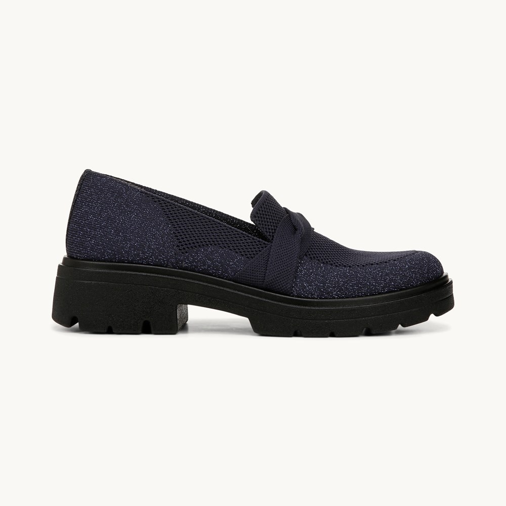 LifeStride Muse Bow Loafer - Navy Knit Fabric