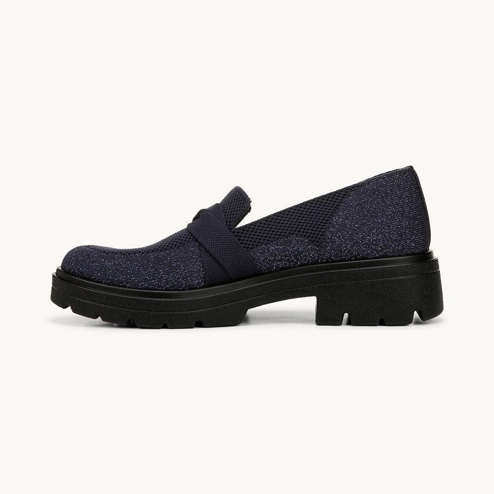 LifeStride Muse Bow Loafer - Navy Knit Fabric