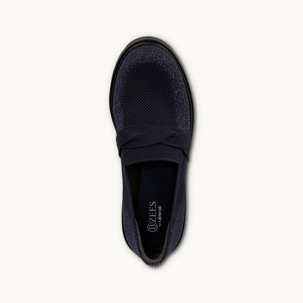 LifeStride Muse Bow Loafer - Navy Knit Fabric