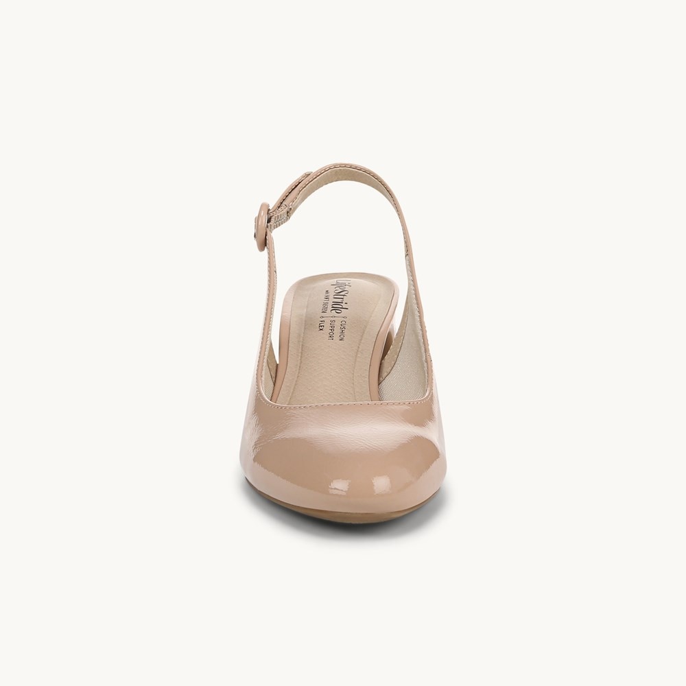 LifeStride Tia Slingback Pump - Sand Faux Leather