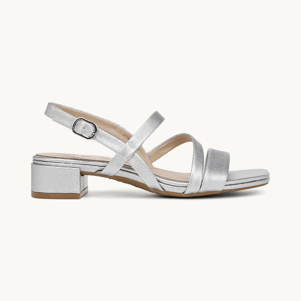 LifeStride Janet Strappy Dress Sandal - Silver Faux Leather