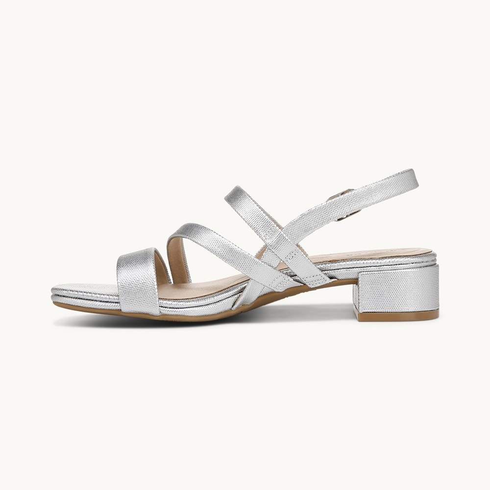 LifeStride Janet Strappy Dress Sandal - Silver Faux Leather