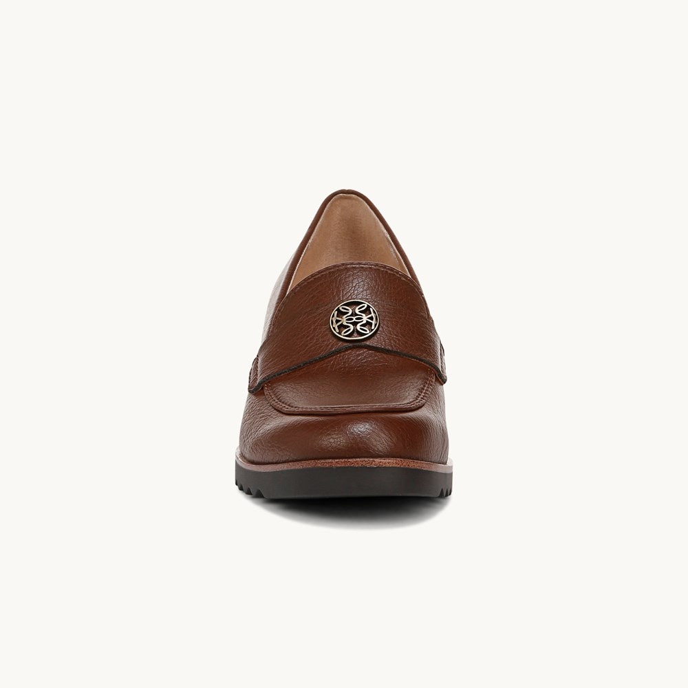 LifeStride Zed Wedge Loafer - Dark Tan Faux Leather