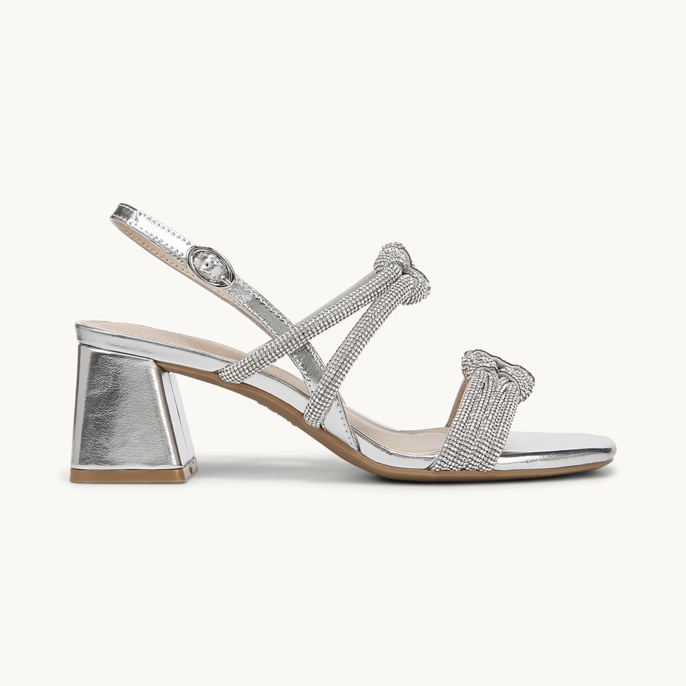 LifeStride Celeste Slingback Sandal - Silver Faux Leather
