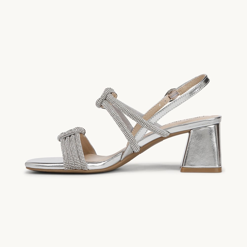 LifeStride Celeste Slingback Sandal - Silver Faux Leather