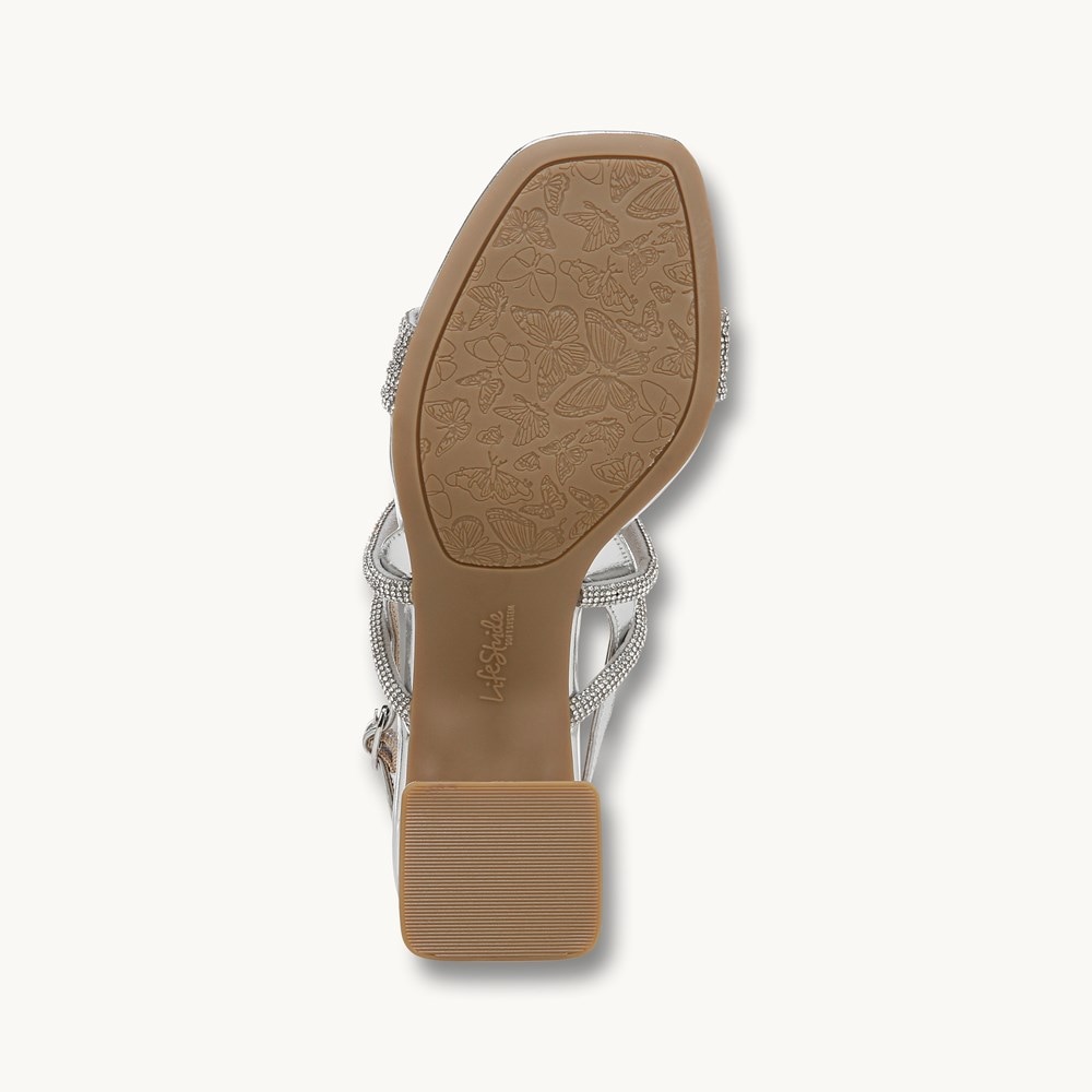 LifeStride Celeste Slingback Sandal - Silver Faux Leather