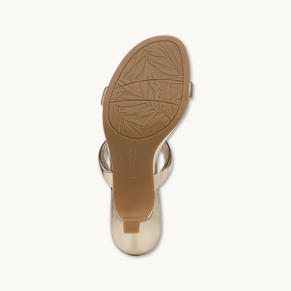 LifeStride Nalani Dress Sandal - Platino Gold Faux Leather