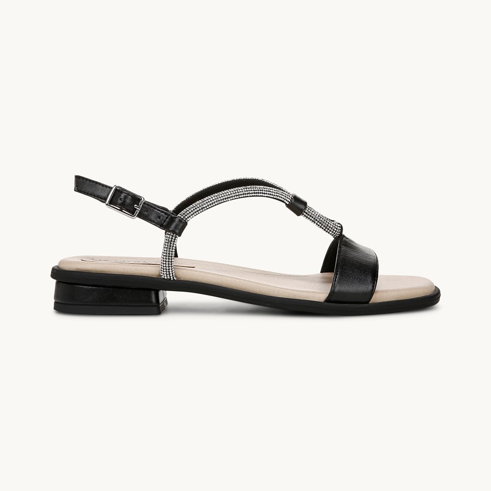 LifeStride Radiant Slingback Sandal - Black Faux Leather