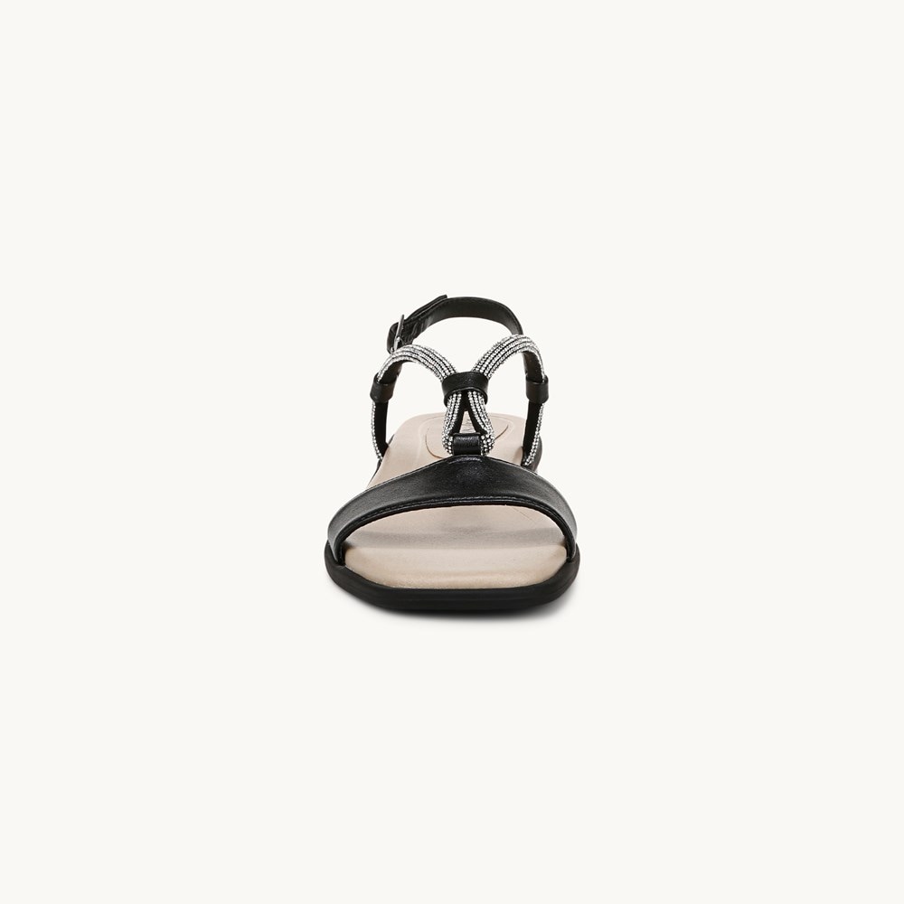 LifeStride Radiant Slingback Sandal - Black Faux Leather