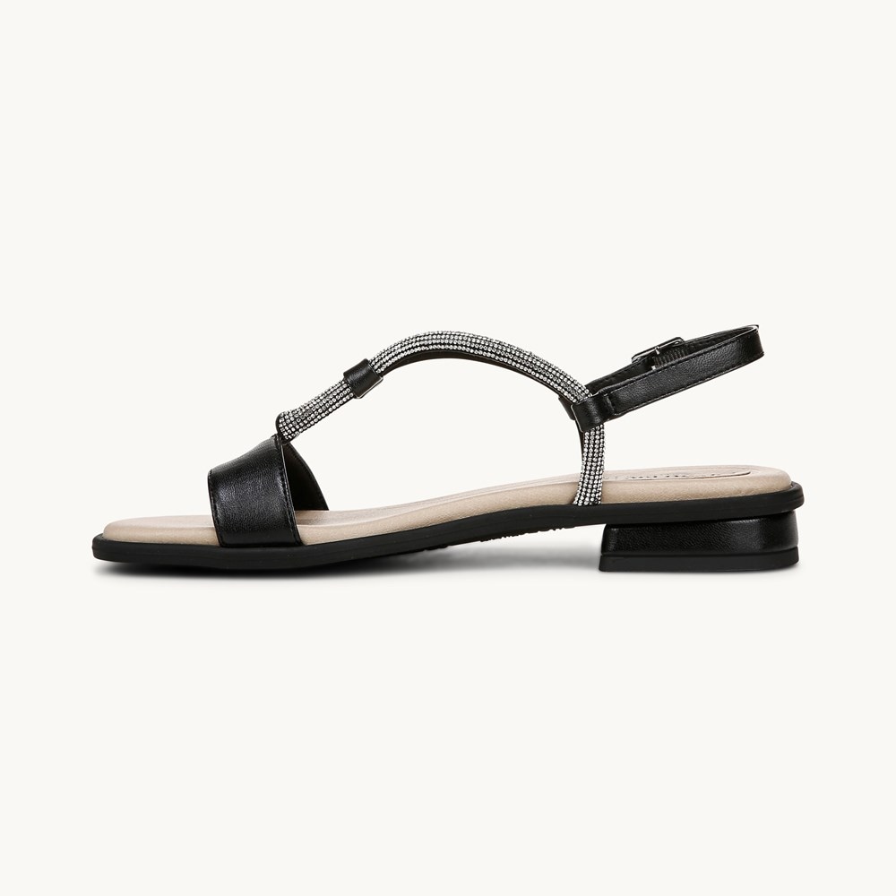 LifeStride Radiant Slingback Sandal - Black Faux Leather