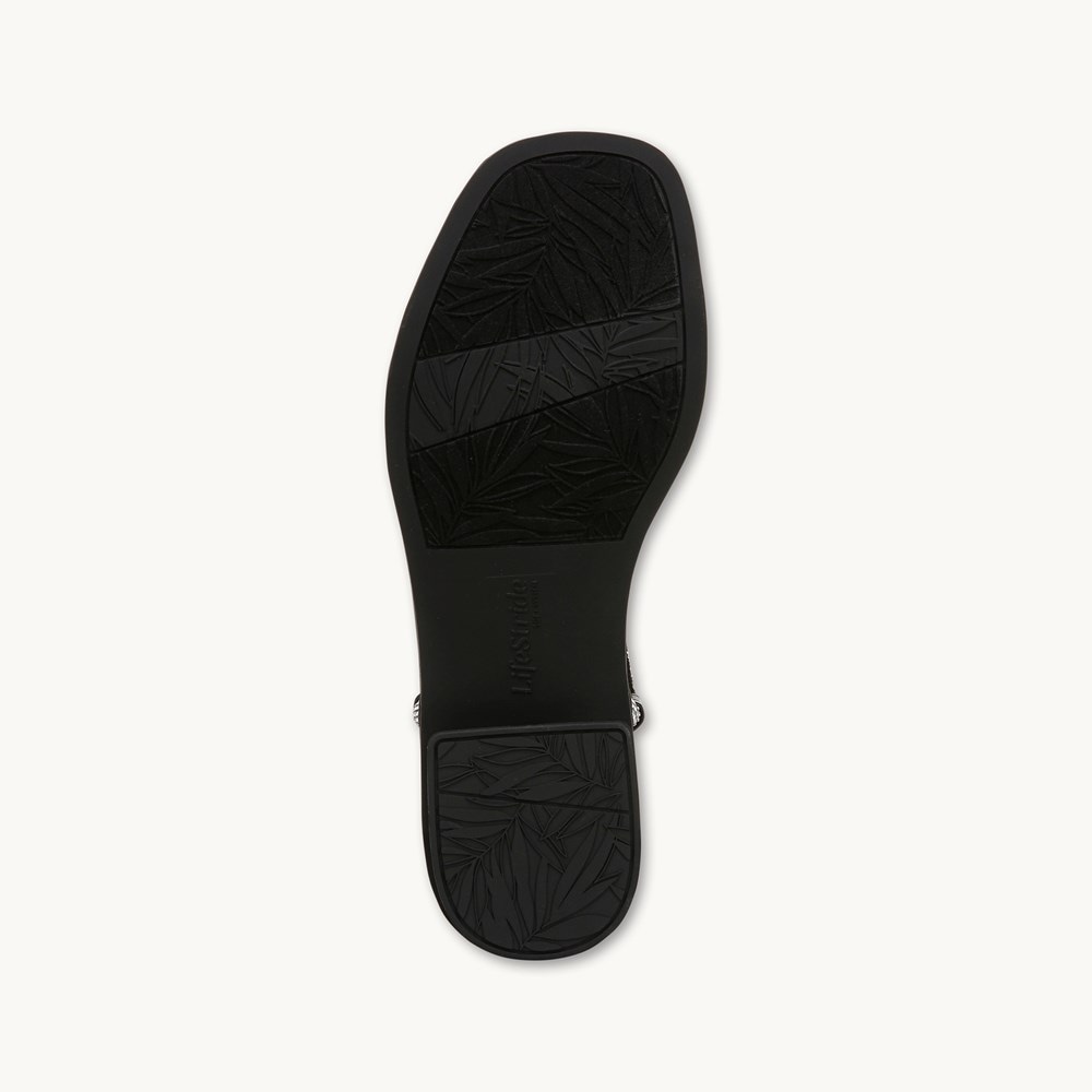 LifeStride Radiant Slingback Sandal - Black Faux Leather
