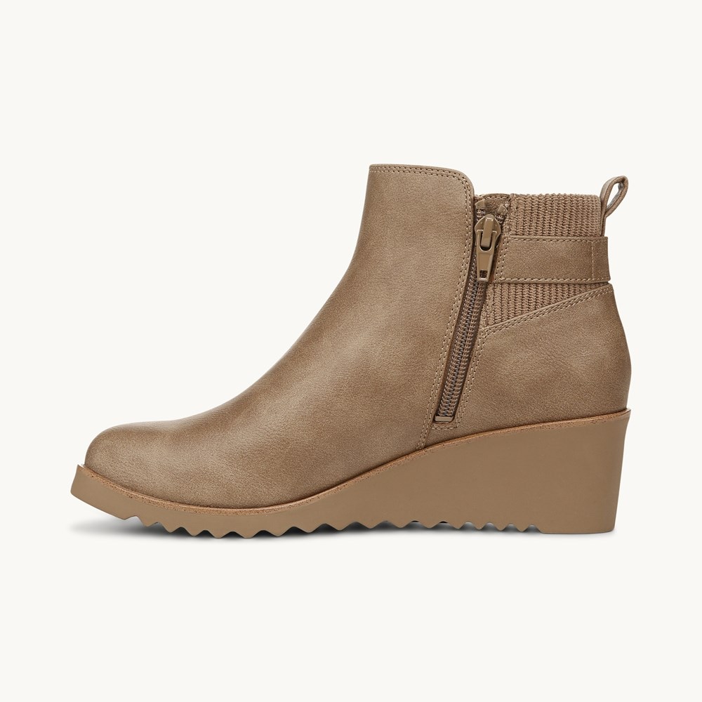 LifeStride Zayne Ankle Bootie - Brown Faux Leather