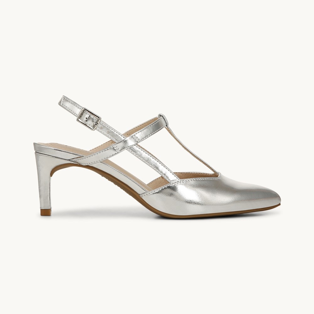 LifeStride Aire Slingback Pump - Silver Faux Leather
