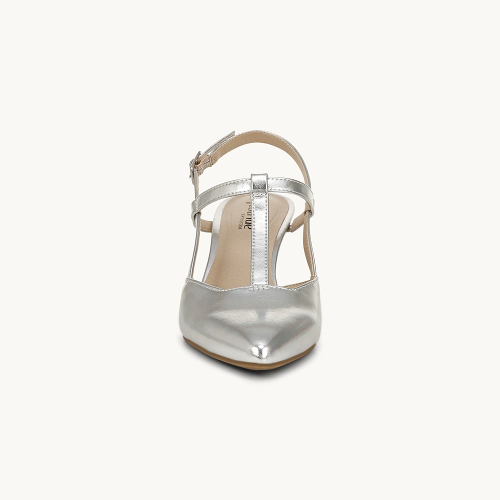 LifeStride Aire Slingback Pump - Silver Faux Leather
